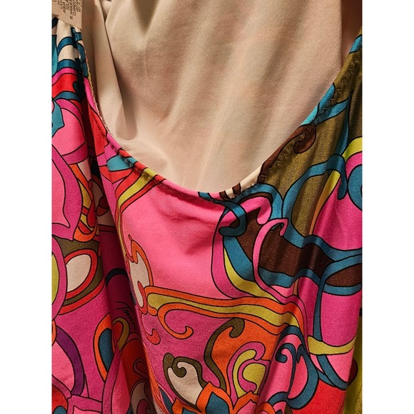 Trina Turk Multicolor Pink One Piece Bathing Suit Gold Accessories sz 8 - Picture 6 of 11